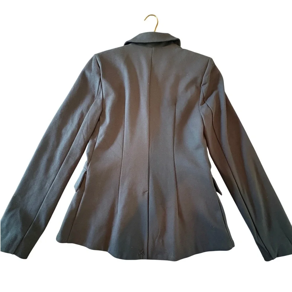 Willow & Clay Navy Blue Double Breasted Blazer Silver Crest Button Jacket XS NEW